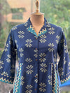 Blue A-Line Collared Neck Tunic