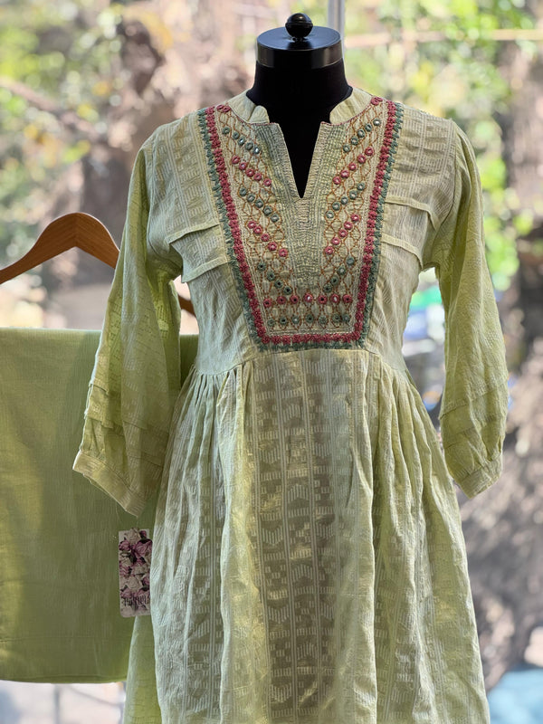 Pastel Green Embroidered Co Ord