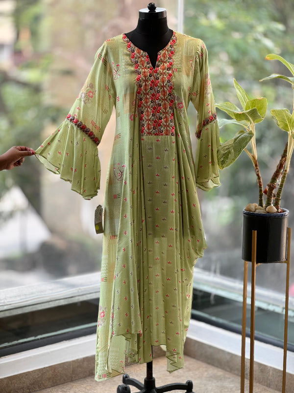 Pastel Green Cowl Tunic