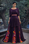 Purple Intricate Work Gown