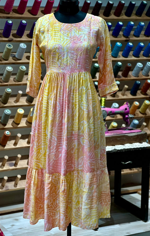 Yellow Batik Shaded Tunic