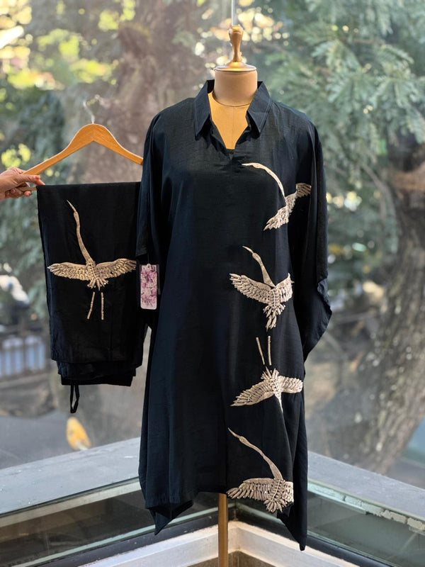 Navy Blue Kaftan Set