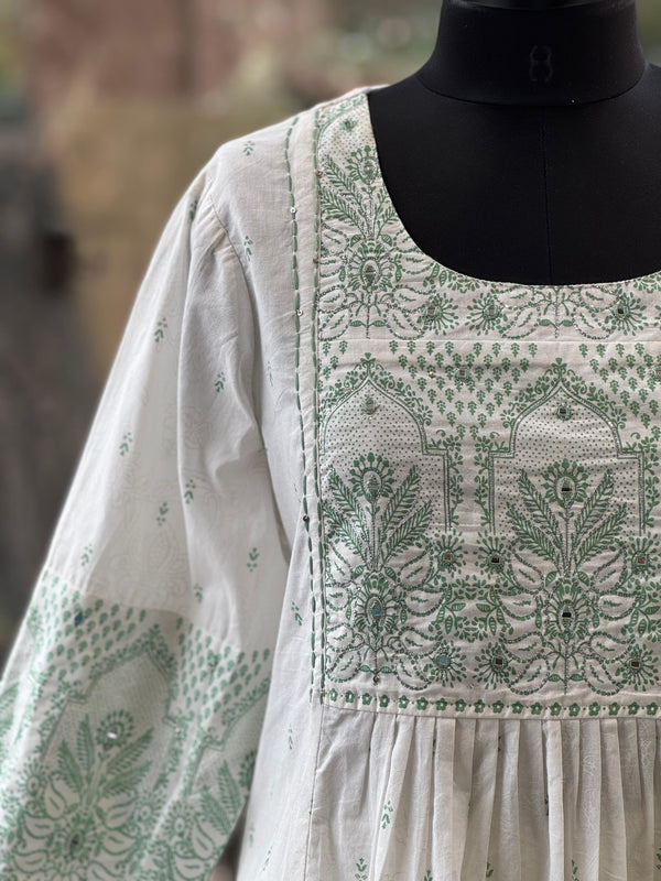 Green Block Print Suit