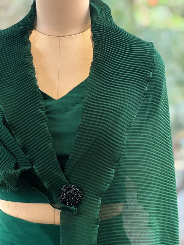 Green Cush Flap Skirt Set