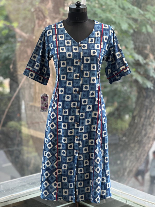 Indigo V neck Tunic