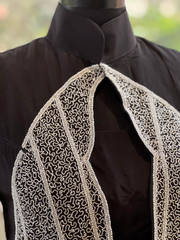 Black Designer Made Lehenga Set