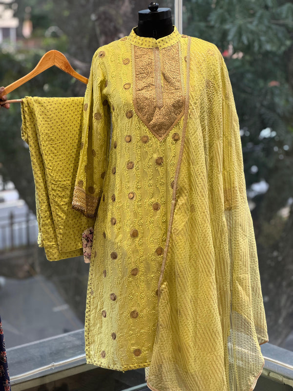 Lime Green Dupatta set