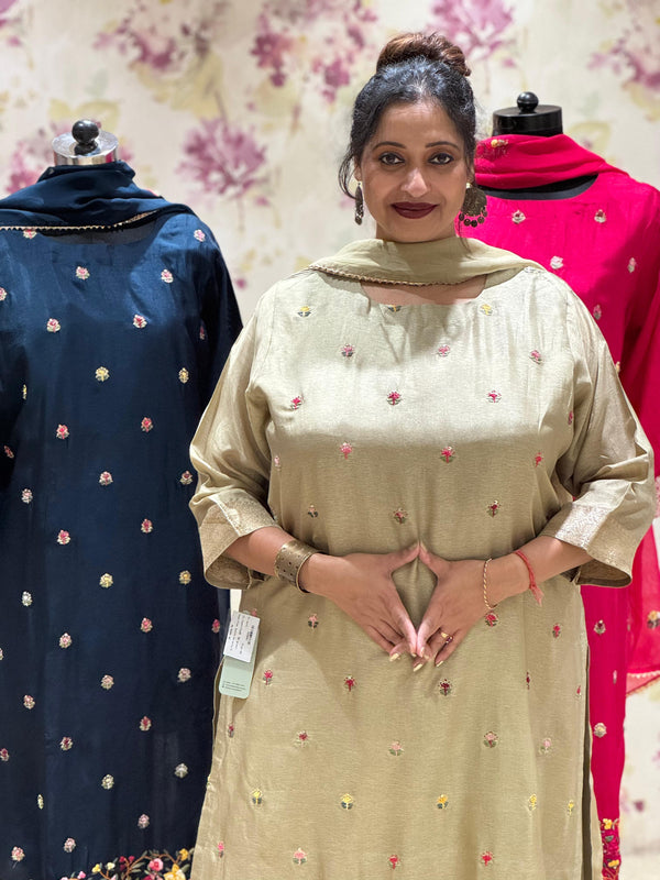 Green Embroidered Suit Set