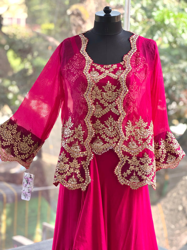 Pink Gota Work Lehenga Set