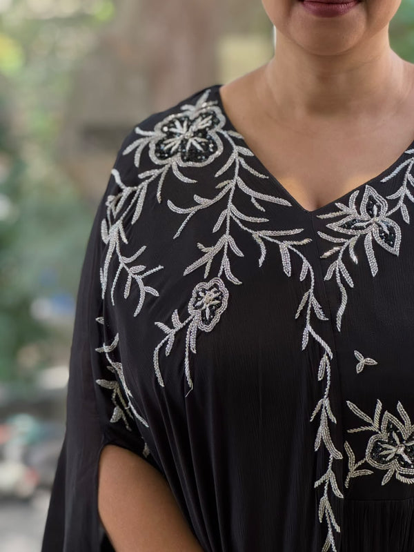 Black One Side Kaftan Gown