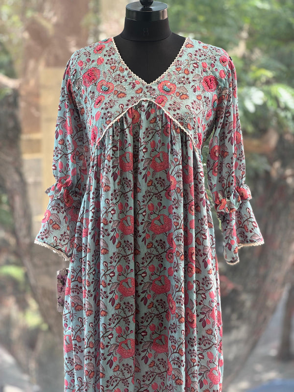 Blue Alia Cut Tunic
